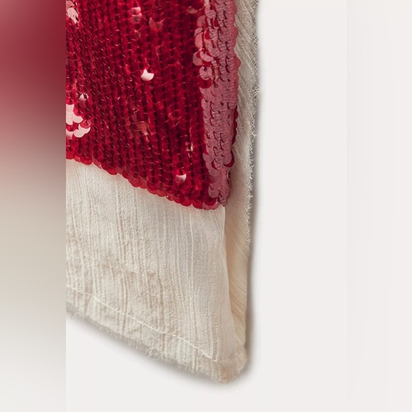 Zara ZW collection red sequin chiffon dress, Christmas party, holiday, New Years - Picture 9 of 16